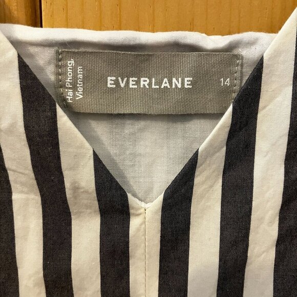 Everlane Womens Oreilles Striped 100% Cotton Shift Dress Size 14 White - Picture 2 of 11